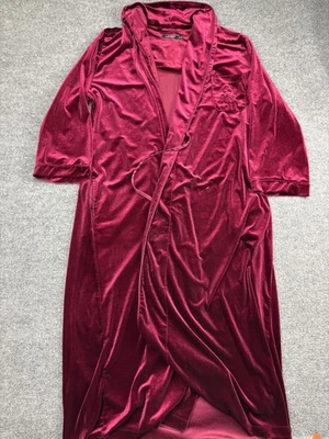 Lauren Ralph Lauren Robe Womens XL Burgundy Velvet Wrap Belted Loungewear - Image 1 of 4
