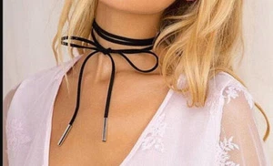 COLLARE DONNA COLLARINO VELLUTO NERO sexy collana BLACK VELVET DARK choker gotic - Foto 1 di 10