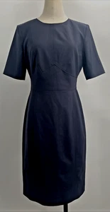 Brooks Brothers Women’s Short Sleeve Sheath  Lined Navy  Back Zip Dress Size 12 - Picture 1 of 12