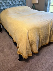 Full Vintage Morgan-Jones Chenille Bedspread Mustard Yellow MCM Bed Cover - Picture 1 of 5