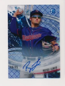2018 Bowman High Tek Ocean Blue Tidal Diffractor #/25 Royce Lewis #TY-RL Auto - Bild 1 von 2
