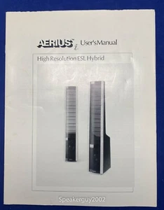 Original Martin Logan The Aerius i ESL Hybrid Speaker User's Manual - Picture 1 of 1