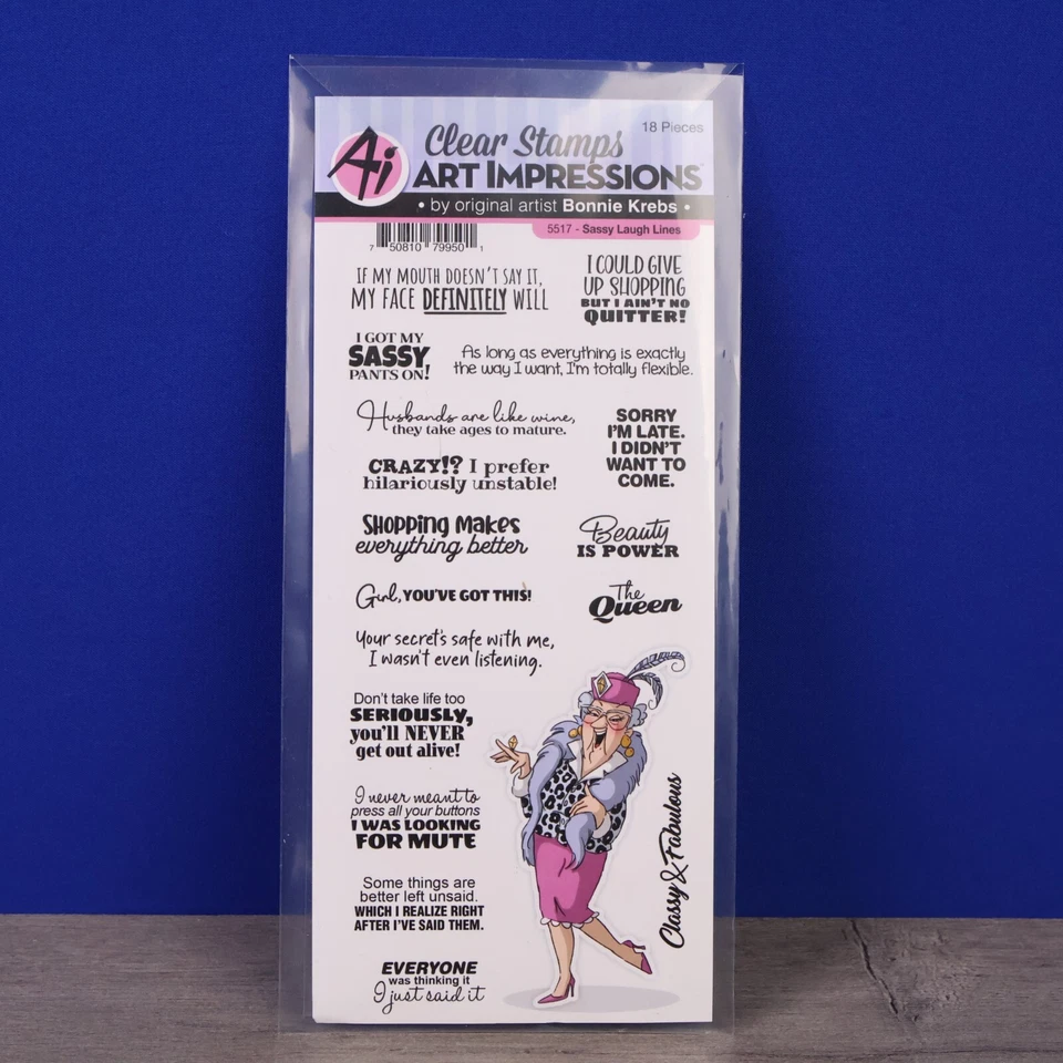 Art Impressions Laugh Lines Stamp Never Too Old 750810795633