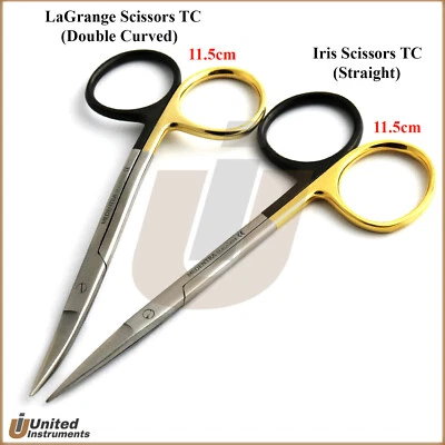 Surgical LaGrange Scissors Double Curved Dental Super-cut Tissue Iris Shears Str - Image 1 of 3