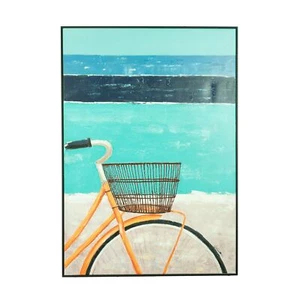 Cesto a olio per biciclette retrò astratte contemporaneo tela costiera - Foto 1 di 3