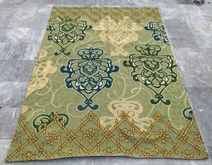 Vintage French Style Aubusson Rug Needlepoint Chain stitch Rug 5x7 ft Free Ship - Picture 1 of 8