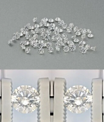 Lab Grown Loose CVD Diamond 3 mm SI1 Clarity DEF Color 1 Ct. 10 Pcs Lot CVD/HPHT - Image 1 of 4