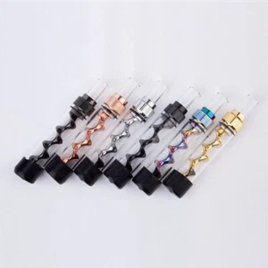 Smoking V12 MINI Twisty Glass Blunt Hit pipe Tobacco Grinder Vaporizer W/ Brush - Picture 1 of 12