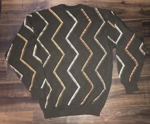Vintage Tundra Men’s M Textured Retro Cosby CoogieStyle Geometric 3D Sweater - Picture 1 of 10