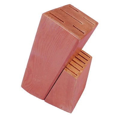 Soporte de bloque de cuchillos Farberware solo 11 ranuras madera maciza natural sin cuchillos vintage Foto 1 de 4