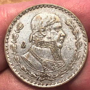 1963 Mexico 1 Peso Silver Coin Jose Morelos - F (Fine) condition - Picture 1 of 4