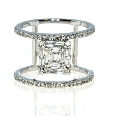 Natural 0.71ct Diamond Engagement Ring Invisible Set 18K White Gold G VS1 Square - Image 1 of 4