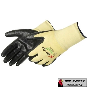 ANSI A2 K-GRIP CUT RESISTANT WORK GLOVES, MADE WITH KEVLAR, NITRILE COATED PALM  - Picture 1 of 5