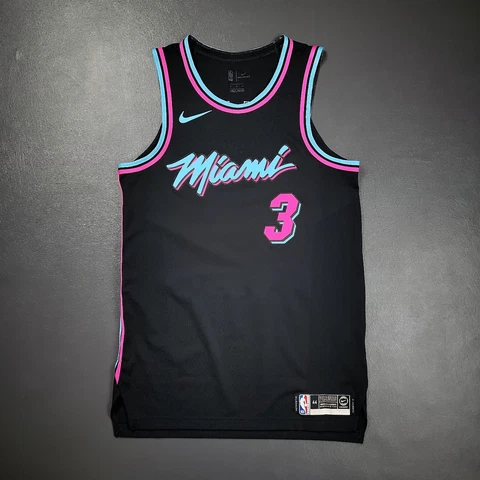 100% Authentic Dwyane Wade Nike Miami Heat Vice City Jersey Size 44 M Mens Cover