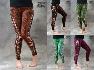 WEAVE LEGGINGS Pixie Fairy Psytrance Festival Hippy Goa Lycra Cyber Clubbing  - Picture 1 of 25