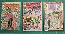 Comics: Marvel Age #8, 1983 & Official handbook #12, 1983 & D.P.7. #1, 1986