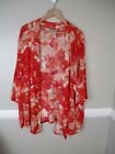 Maggie Barnes For Catherines 3X 26 28 Red Cardigan Open Front Crinkle Fabric