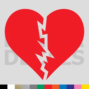 Broken Heart Vinyl Die Cut Decal Sticker - Love Cute Sad Break Heartache - Picture 1 of 16
