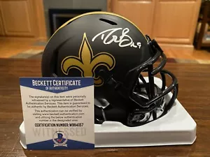 Drew Brees Autographed New Orleans Saints Eclipse Mini Helmet Beckett & GTSM - Picture 1 of 11