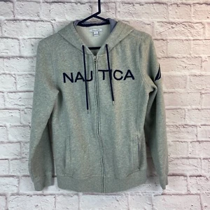 Nautica Hoodie Full-Zip Youth Boys Size L Go-to Signature Logo Sweatshirt Cotton - Picture 1 of 14