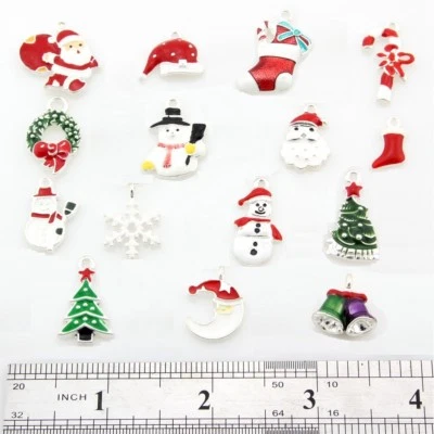 30 piezas/Lote Plata/P Mezcla Navidad Navidad Colgantes Dijes Joyería Hallazgos Hágalo Usted Mismo Y63 Foto 1 de 4