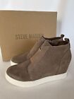 NIB Steve Madden FLAVY Women’s Taupe Suede Leather Wedge Sneakers 🌺 Size 6