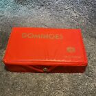 Vintage Cardinal Domino Dble. 9 Set of 55 Thick Ivory Dominos in Red Vinyl Case