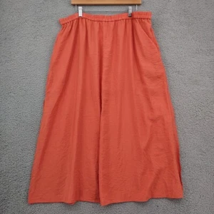 H&M Skirt Womens XL Orange Maxi Lined Side Slit Elastic Waist Lightweight Pocket - Picture 1 of 13