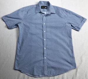 Duke's Bark Mens Shirt Size Medium Button Up Blue White Collared - Picture 1 of 8