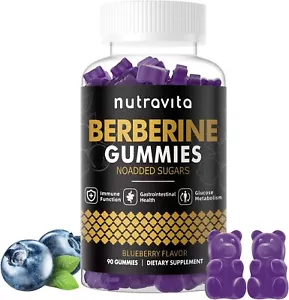 Berberine Gummies with Ceylon Cinnamon 1500mg High Potency Berberine HCL Supp... - Picture 1 of 7