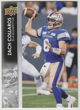 2022 Upper Deck CFL Zach Collaros Card #33 Winnipeg Blue Bombers Cincinnati