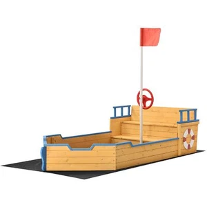Sandkasten Piratenschiff - Boot Schiff aus Holz groß Sandbox Sandkiste Juskys® - Bild 1 von 7