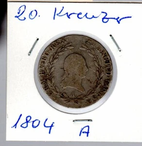 Silbermünze 20 Kreuzer 1804 A, Franz II.1792-1835 Ab 5 auktionen portofrei - Bild 1 von 2