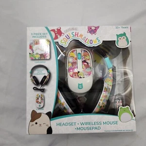 Auriculares Squishmallows con micrófono, mouse inalámbrico y mouse pad paquete tecnológico - Imagen 1 de 7