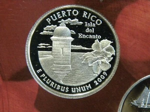 2009 S SILVER GEM PROOF PUERTO RICO TERRITORIES QUARTER 90% SILVER  FREE SHIP - Picture 1 of 1