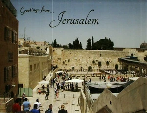 *Greetings from Jerusalem Postcard-"The Wailing Wall, Jerusalem"  {*Pro-4} - Picture 1 of 2