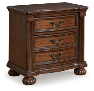 Lavinton Classic 2 Drawer Nightstand for Bedroom, 28" Tall, Dark Brown - Picture 1 of 9
