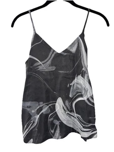 Canotta Athleta Calm Cool Cami Donna XXS Nero Grigio Marmo Cupro Regolabile - Foto 1 di 16