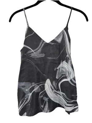 Camiseta sin mangas Athleta Calm Cool Cami para mujer XXS negra gris mármol Cupro ajustable Foto 1 de 4