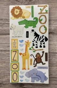 Doodlebug Design Cardstock Stickers ZOOFARI Zoo Animals Scrapbooking NEW - Picture 1 of 2