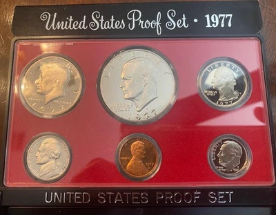 Starting at Face Value, 1977 US Proof Set with Proof Ike Dollar - Image 1 of 2