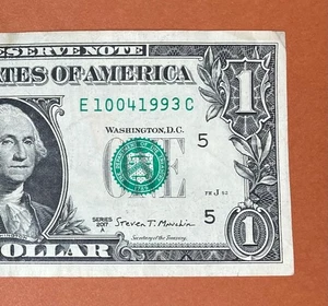 October 4, 1993 ; 10 April 1993 (E 10041993 C) Birthday Note $1 One Dollar Bill - Picture 1 of 3