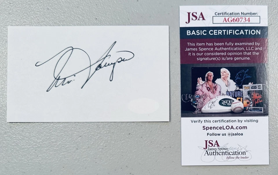 Modi Tatupu Signed Autographed 3x5 Card JSA Cert New England Patriots - Image 1 of 1