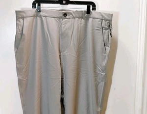 Pantalones chinos informales FLX grises 44x34 grandes y altos dinámicos elásticos absorbentes de cercanías nuevos con etiquetas - Imagen 1 de 12