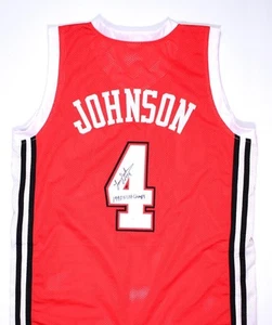 Larry Johnson Autographed Red College Style Jersey w/Natl Champs- JSA W *Black - Picture 1 of 6