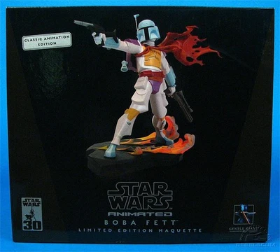 GENTLE GIGANTE STAR WARS ANIMADO BOBA FETT ANIMACIÓN CLÁSICA 9" MAQUETA NUEVA *EE. UU.* Foto 1 de 4