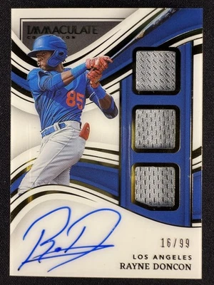 2023 Panini Immaculate #PTS-RD Rayne Doncon Triple Relic Autograph /99 - Image 1 of 2