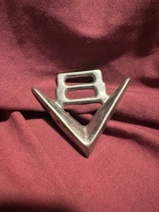 Ford V8 Emblem Aluminum Original 1951 To 1953 - Picture 1 of 2