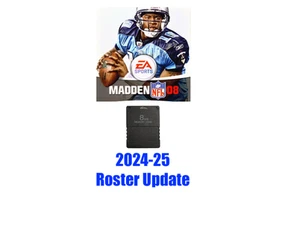 Madden NFL 08 2024 - 2025 Aggiornamento Roster Memory Card PlayStation 2 PS2 Rosters - Foto 1 di 1