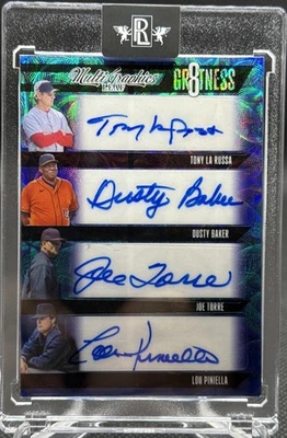 2023 Leaf Multi Graphics 8 Autos #’d 3/3!! La Russa, Baker, Torre, Pinella, Etc - Image 1 of 2